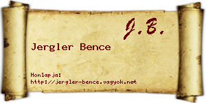 Jergler Bence névjegykártya